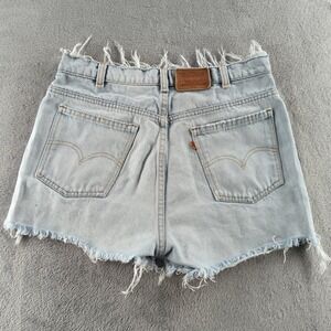 Vintage 90s Levis Orange Tab Jean Shorts Womens 30 Blue Light‎ Wash High Rise